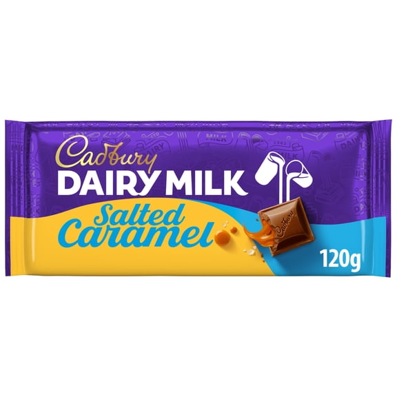 Cadbury Dairy Milk Salted Caramel Chocolate Bar 120g, Imported from Britain