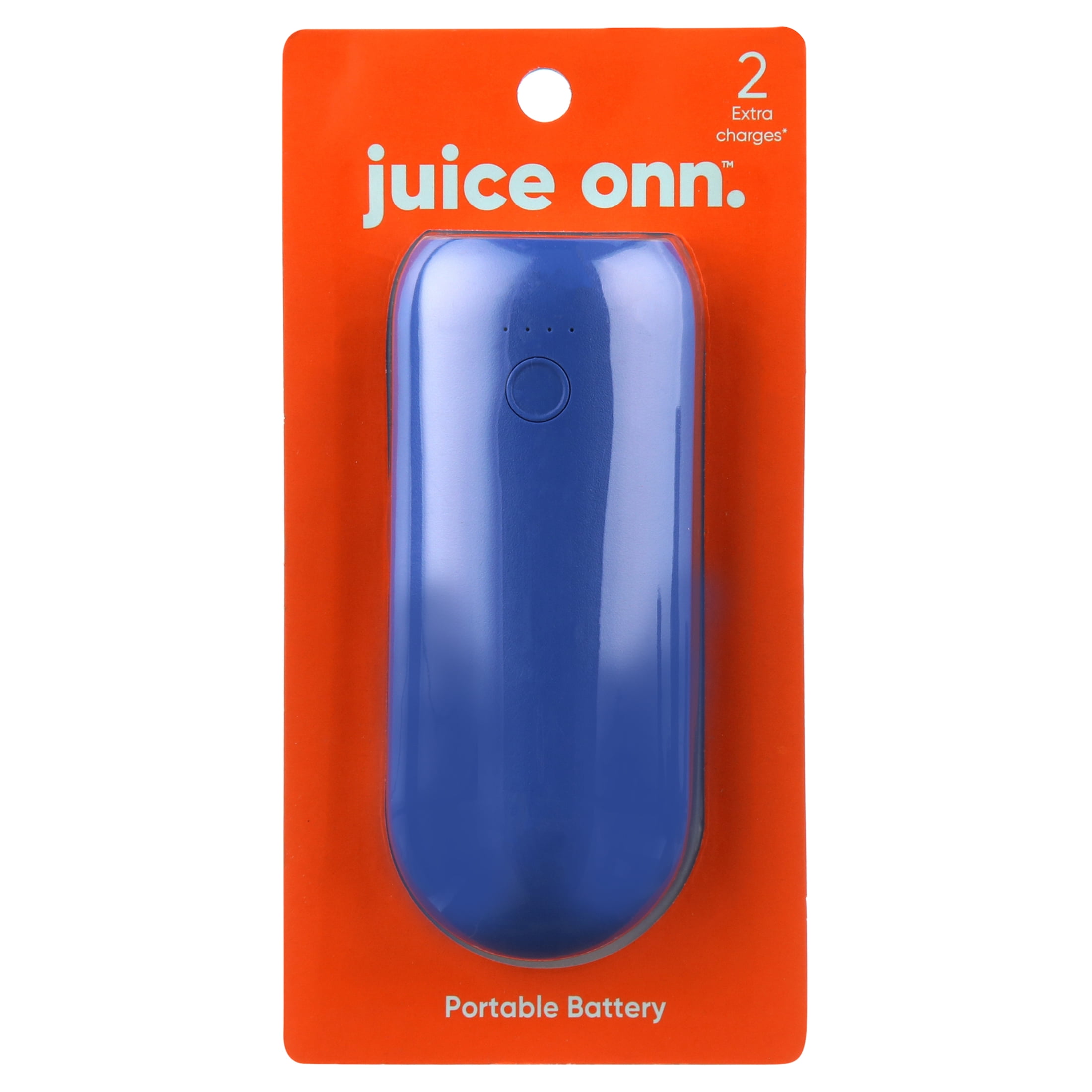 onn. Portable Battery, 2x Charge, 6700 mAh - Blue