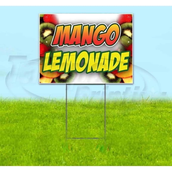 Mango Lemonade (18" x 24") Yard Sign, Includes Metal Step Stake