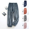 thumbnail image 7 of Gpaecead 2-13 Years Kids Boys Girls Flannel Pants Solid Color And Thick Warm Sleepwear Pants Pink, 7 of 7