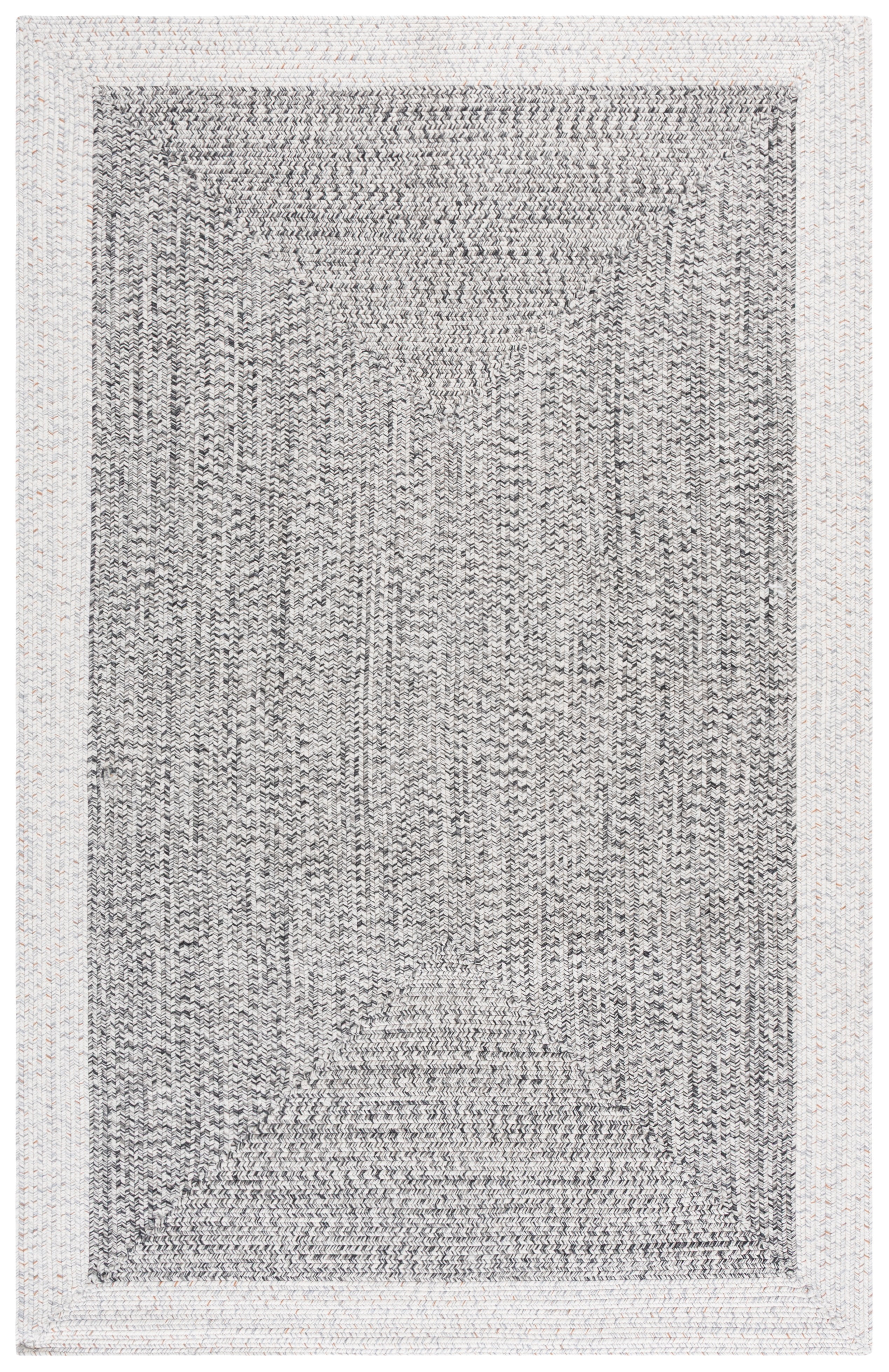 Safavieh Braided Victor Bordered Machine Washable Reversible Area Rug, Ivory/Gray Black, 5' x 8'