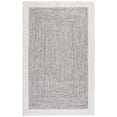 thumbnail image 2 of Safavieh Braided Victor Bordered Machine Washable Reversible Area Rug, Ivory/Gray Black, 4' x 6', 2 of 17