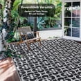 thumbnail image 4 of Outdoor Rugs 6'x9' Plastic Straw on Sale Clearance Reversible Waterproof Patio Rugs Geometric Lightweight Carpets for RV Camping Deck Balcony Beach Picnic Porch, Black White, 4 of 4