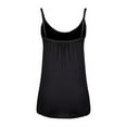 thumbnail image 5 of Women's Vests Loose Fitting Tank Top with Built In Bra Plus Size Sleeveless Camisole Tops Casual Ruched Camis Tshirts Boho Beach Tops Loungewear Solid Vests, 5 of 6