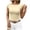*Beige, variant on Womens Cap Sleeve Crew Neck Ribbed Knit T Shirt ,Summer Casual Slim Fit Basic Tees White,Womens Plus M