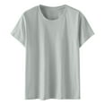 thumbnail image 3 of CHGBMOK Womens T Shirt Summer Tops Short Sleeve Crew Neck Tee Tops Plus Size, 3 of 5