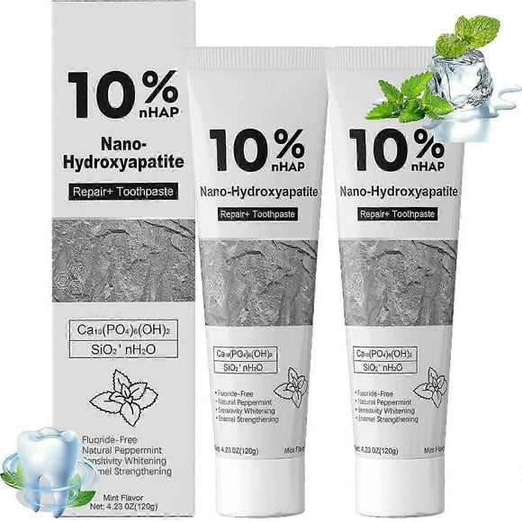 Hydroxyapatite Toothpaste for Enamel Protection and Tooth Strengthening, Fluoride-Free Toothpaste for Sensitive Teeth, Gentle Mint, Fresh Breath