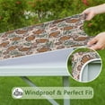 thumbnail image 6 of Light Pink Football and Flowers Pattern Square Fitted Tablecloth with Elastic Edge,Square Table Cover,Washable Elastic Table Cover for Home Kitchen Party Decor 34"x34", 6 of 6