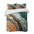 thumbnail image 2 of Quilts Twin XL Size, Teal Orange Marble Soft Comforter Bedding Set for Bed, Modern Ink Painting Striped Abstract Lightweight Quilted Bedspread with Pillow Cover(2 Pieces) for All Season, 68x98 Inch, 2 of 6