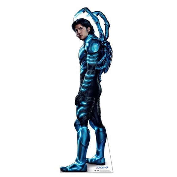 73 x 23 in. Blue Beetle No Mask Life-Size Cardboard Cutout