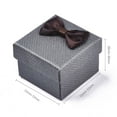 thumbnail image 4 of 24pcs Cardboard Ring boxes with Bowknot Ribbon Outside and Black Sponge Inside Square Mixed color 5~5.3x5~5.3x3.8~4cm, 4 of 6