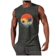 thumbnail image 2 of Hilenly Mens Beach Tank Tops Summer Graphic Palm Tree Sleeveless Shirts Vacation Gym Running Workout Tank Top, 2 of 6