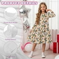 thumbnail image 5 of FKELYI Toddler Girl Long Sleeve Dresses Breathable A-Line Ruffle Trim Dress Butterfly Sunflower Print Soft Fall Outfits for Girls Patchwork Dresses, 11-12 Y, 5 of 6