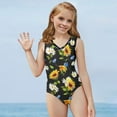 thumbnail image 5 of FOR U DESIGNS Elastic Sleeveless Swimsuit for Swimming Surfing Teens Casual V-Neck Swimwear Sunflower Daisy One Piece Bathing Suit Girls 3-4 Years Old, 5 of 8