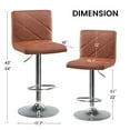 thumbnail image 6 of COMHOMA Bar Stools, Modern PU Leather Swivel Adjustable Hydraulic Bar Stool with 16.1” Wide Base Square Counter Bar Stool Set of 2,Brown, 6 of 8