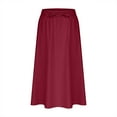 thumbnail image 5 of Gfyviroh Women's Skirts Drawstring Elastic Waist Casual Midi Skirts Loose Comfortable A-Line Skirts with Side Pockets, 5 of 6