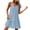 Blue, variant on Hvogkswy Spaghetti Strap Dresses for Women, Solid Color Sleeveless Ruched Mini Dresses Comfy Loose FLowy Summer Hawaiian Beach Vacation Dresses