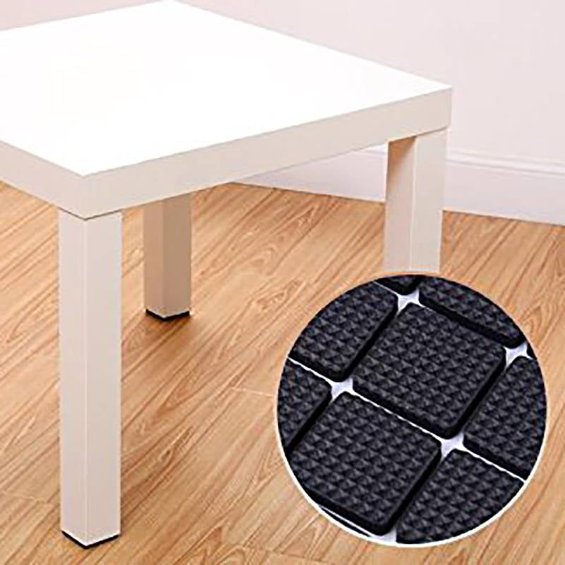 Black Chair Leg Floor Protectors Furniture Feet Flexible Floors Protect 8PC 1.5" 
