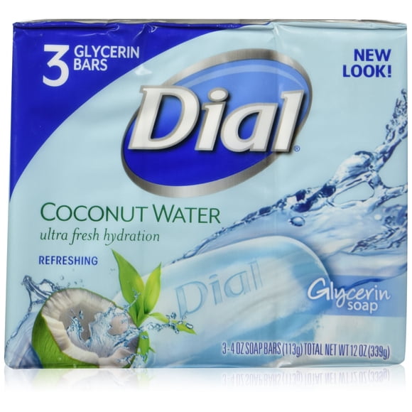 Dial Skin Care Jabón en barra Agua de coco 4 onzas (paquete de 3)