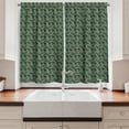 thumbnail image 2 of Ambesonne Tropical Kitchen Curtains, Flowers Leaves Triangles, 55"x39", Hunter Green Emerald, 2 of 3