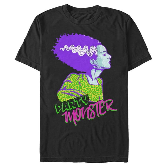 Men's Universal Monsters Party Monster Bride of Frankenstein Graphic Tee Black X Large