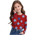thumbnail image 5 of Toddler Girls Cute Long Sleeve Shirts Kids Loose Soft Star Printed Crewneck Tunic Tops 2025 Spring Fall Casual Tees Blouses 3-14 Years, 5 of 6