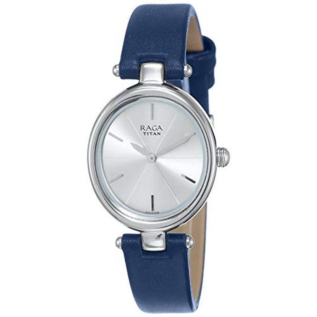 Titan Raga Viva Women’s Bracelet Watch - Quartz, Water Resistant – Blue Band and Silver Dial