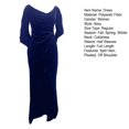 thumbnail image 7 of BAETEUY Lady Evening Dress - Skinny Pleated Off Shoulder Slit Hem Half Sleeves Maxi Dress, 7 of 7