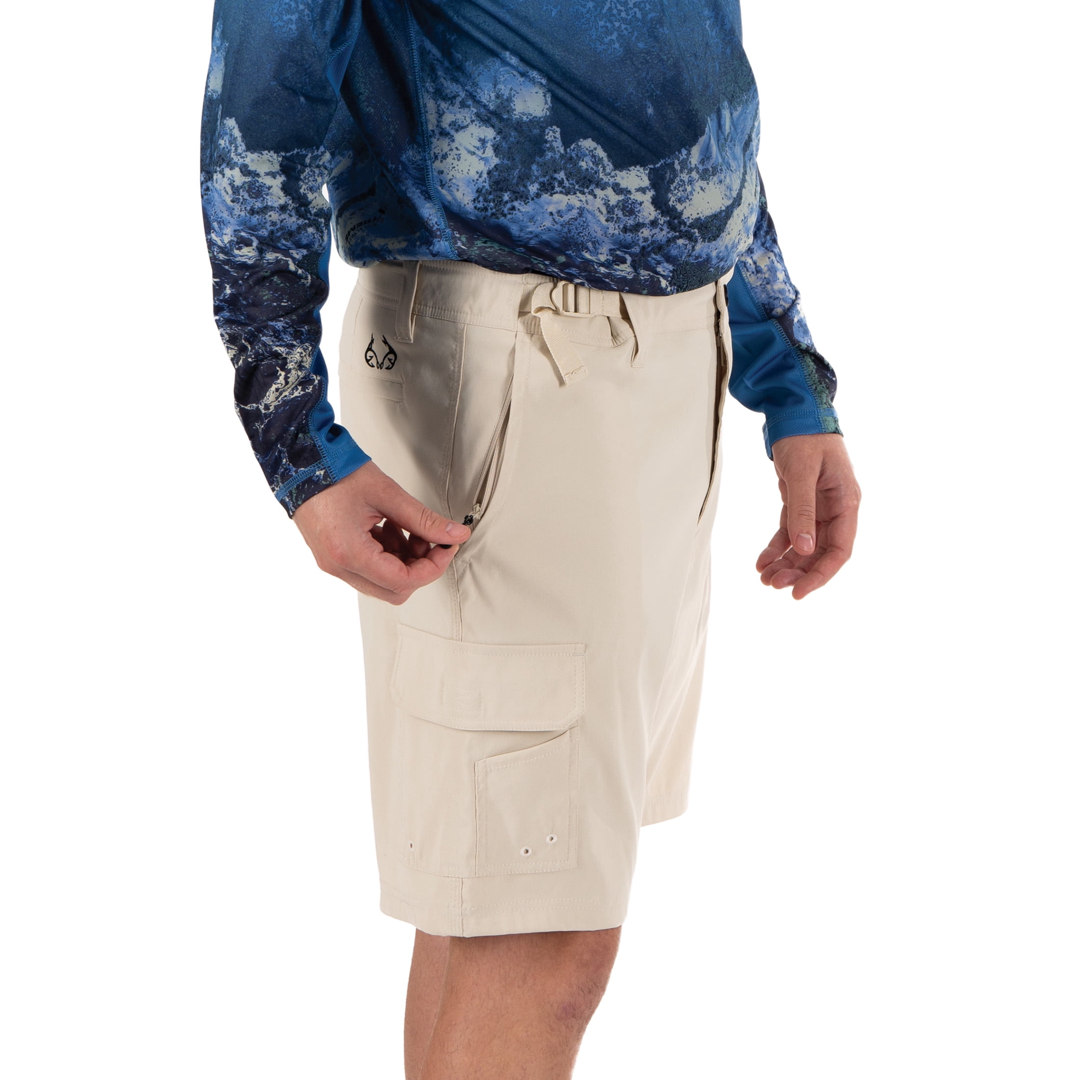 Men's Realtree Hybrid Fishing Shorts, Light Khaki, S