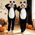 thumbnail image 2 of Ruyang Animal Hooded Jumpsuit for Toddler Boys Girls Panda Zipper Fleece Onesie Teen Kids Theme Party Drees Up Home Wear, 2 of 4