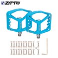 thumbnail image 2 of Eigraketly ZTTO MG5 1 par de pedales de bicicleta con eje de acero, picos de eje de acero, pedales de bicicleta de superficie ancha de color Ciclismo Azul, 2 of 6