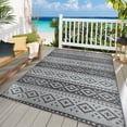 thumbnail image 3 of Erbanica 8' x 10' Dark Grey Geometric Indoor Outdoor Reversible Plastic Rug, 3 of 6