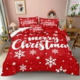 thumbnail image 6 of Move Over Christmas Comforter Set Queen Red Snowflake Christmas Bedding Microfiber Filling, 6 of 7