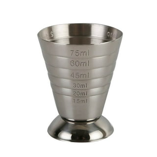 LNKOO Measuring Cup Cocktail Jigger Stainless Steel Graduated Cup for  Liquid or Dry Mini Espresso Shot Glass Up to 2.5oz, 5Tbsp, 75ml, Silver 