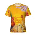 thumbnail image 4 of Vsdgher The Chicken Family Print Men's Dry Fit Mesh Athletic Shirts Moisture Wicking Tennis T-Shirt Tops, 4 of 9