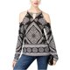 thumbnail image 2 of INC Blusa tejida con hombros descubiertos para mujer, negro, extragrande I-N-C Tejer, 2 of 2