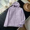 thumbnail image 2 of Lovzfmll Veste en Molleton pour Femme, Manches Longues à Capuche Style Décontracté Zip-Up Violet, TG, 2 of 9