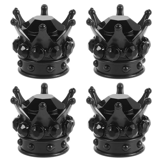 KAKOWELY tire stem caps 4pcs Tire Valve Covers Tire Valve Stem Caps Crown Style Tire Valve Stem Caps Tire Protection Caps Vehicle Tire Caps for Enhance Driving