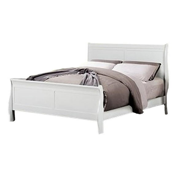 Ryla Twin Size Bed- Sleek Modern Panel Headboard Design- White Solid Wood