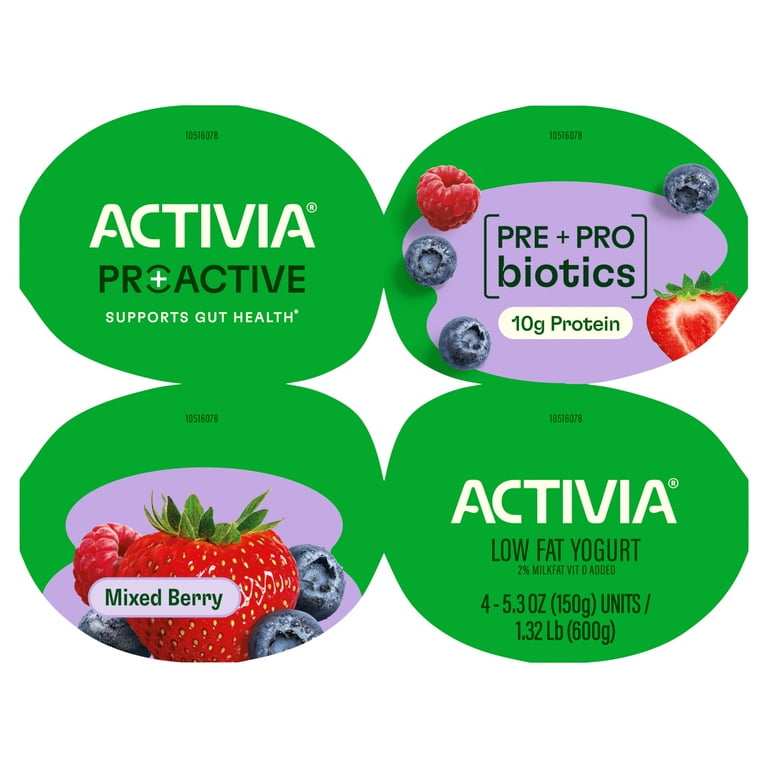 Activia Proactive Mixed Berry Prebiotic and Probiotic Yogurt Cups