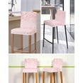 thumbnail image 5 of Pink Cherry Blossom Bar Stool Covers Set of 2, Spring Modern Farmhouse Floral Stretch Washable Bar Chair Covers with Backs, Removable Pub Counter Height Chair Cover for Kitchen Dining Room Cafe, 5 of 7