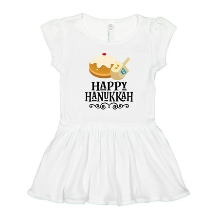

Inktastic Happy Hanukkah Dreidel Donut Gift Toddler Girl Dress