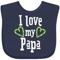 thumbnail image 3 of Inktastic I Love My Papa Hearts Boys or Girls Baby Bib, 3 of 4