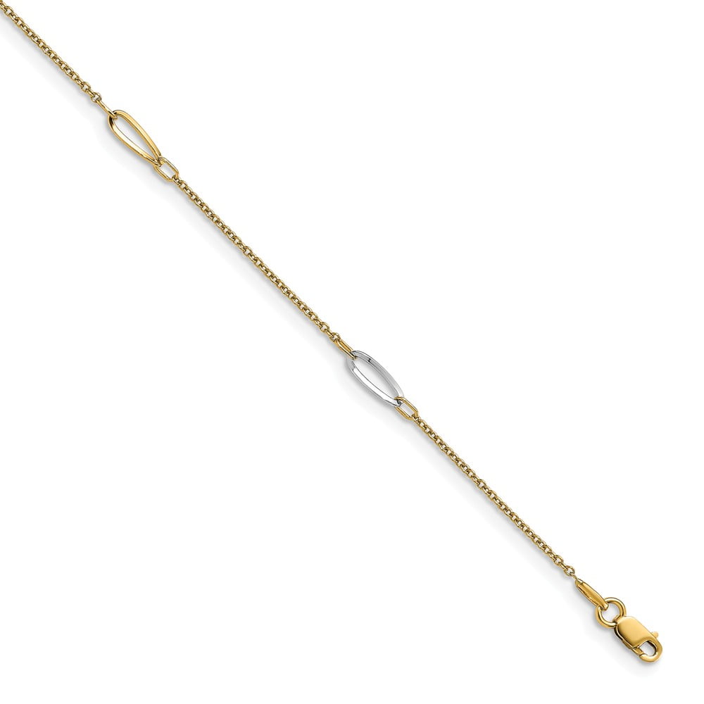 Length: 10 in Leslies 14k White Gold Diamond-cut Beaded with 1in ext Anklet 14 kt White Gold Length: 10 in Leslies 14k White Gold Diamond-cut Beaded with 1in ext Anklet 14 kt White Gold