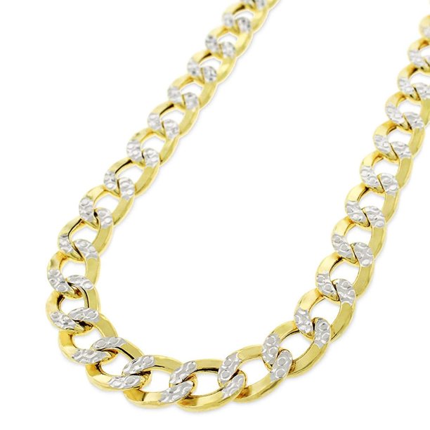Next Level Jewelry 10K Yellow Gold 8MM Hollow Cuban Curb Link Diamond