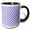 Black/White, variant on 3drose, Blue and White Gingham Pattern - Diagonal Checks Rustic Checkered Retro Country Kitchen Dining Chef, 15oz Mug