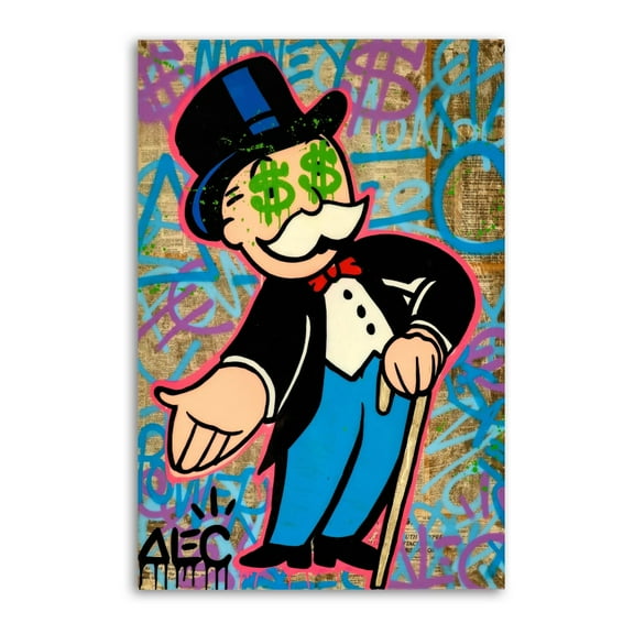 Alec Monopolys Money Man Poster Decorative Painting Canvas Wall Art Living Room Posters Bedroom Painting 12x18inch(30x45cm)