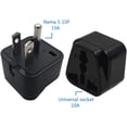 thumbnail image 5 of tekit Universal Plug Adapter NEMA 5-15P 110-250V 15A,Universal World to North American US 3-Pin NEMA5-15P Electrical Plug Adapter Converter (5-15P Black), WD5, 5 of 9