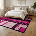 thumbnail image 3 of ODIKA Pink Leopard Cheetah Print Motif Spots Zebra Spotted Bold Stripe for Queen Size Bedroom, Under Bed, Master Suite, Foldable Easy Care, 3 of 7