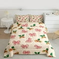 thumbnail image 2 of Homewish Vintage Bowtie Ribbon Bedding Comforter Set,Merry Christmas Twin Comforter Sets,Xmas Flower Red Berry Bedding Set For Girls Boys,Ultra Soft Home Decor Reversible,2 Pieces, 2 of 8